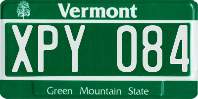 VT license plate XPY084