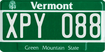 VT license plate XPY088