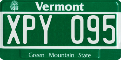 VT license plate XPY095