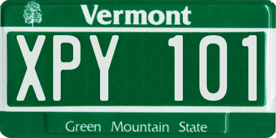 VT license plate XPY101