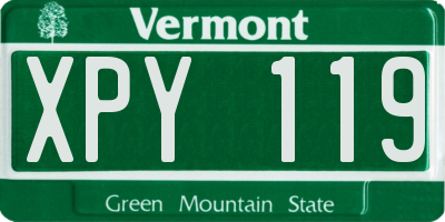VT license plate XPY119