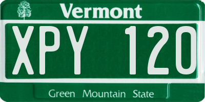 VT license plate XPY120