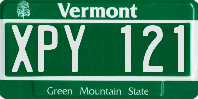 VT license plate XPY121