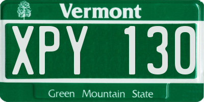 VT license plate XPY130