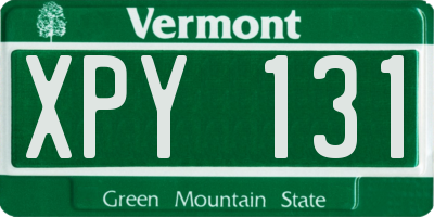 VT license plate XPY131