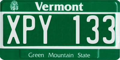 VT license plate XPY133