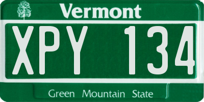 VT license plate XPY134
