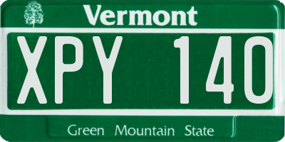 VT license plate XPY140