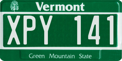 VT license plate XPY141