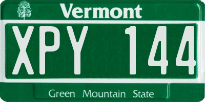 VT license plate XPY144