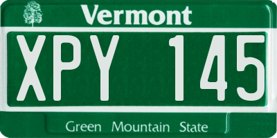 VT license plate XPY145