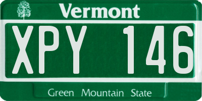 VT license plate XPY146