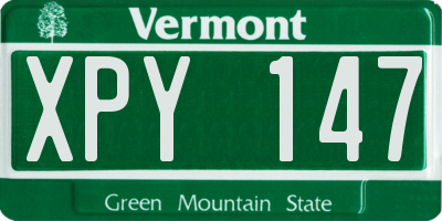 VT license plate XPY147
