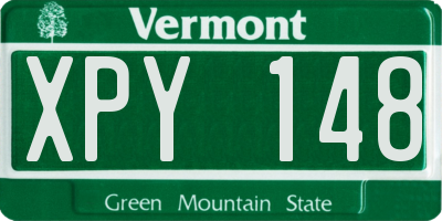 VT license plate XPY148