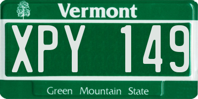 VT license plate XPY149