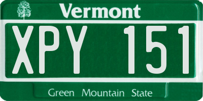 VT license plate XPY151