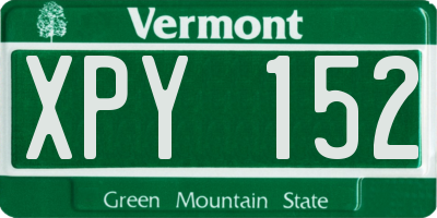 VT license plate XPY152