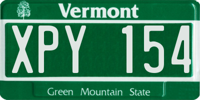VT license plate XPY154