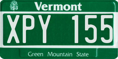 VT license plate XPY155