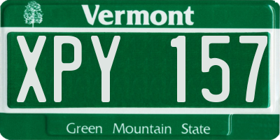 VT license plate XPY157