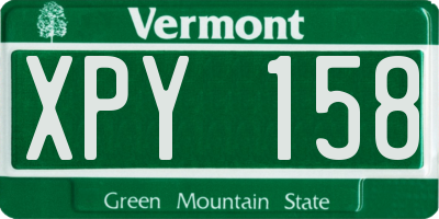 VT license plate XPY158