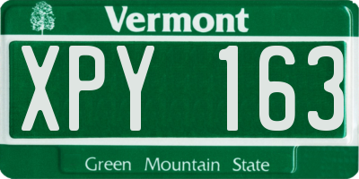 VT license plate XPY163