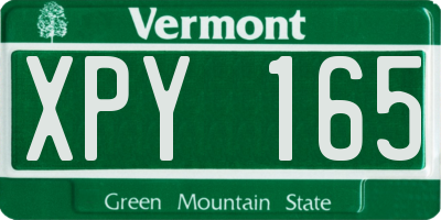 VT license plate XPY165