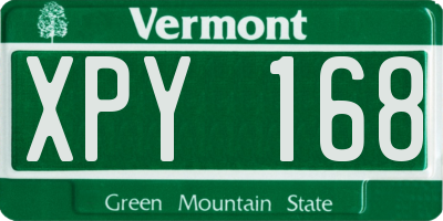 VT license plate XPY168