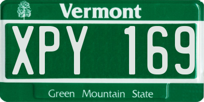 VT license plate XPY169
