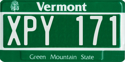 VT license plate XPY171
