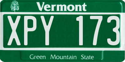 VT license plate XPY173