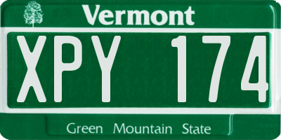 VT license plate XPY174