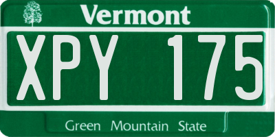 VT license plate XPY175