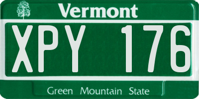 VT license plate XPY176