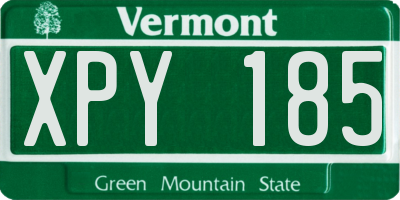 VT license plate XPY185
