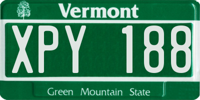 VT license plate XPY188