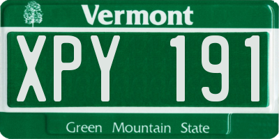 VT license plate XPY191