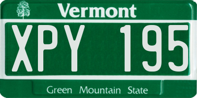 VT license plate XPY195