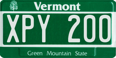VT license plate XPY200