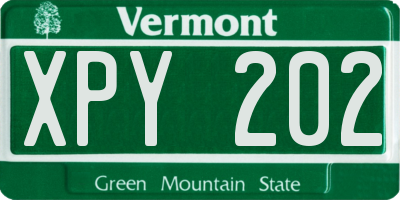 VT license plate XPY202