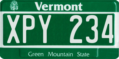 VT license plate XPY234