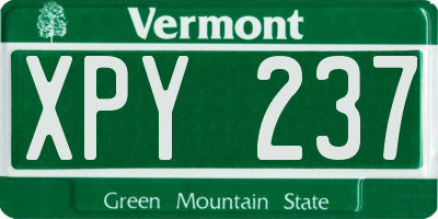 VT license plate XPY237
