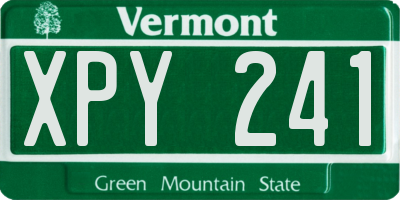 VT license plate XPY241