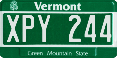 VT license plate XPY244