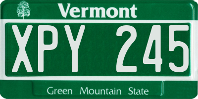 VT license plate XPY245