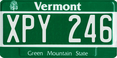 VT license plate XPY246