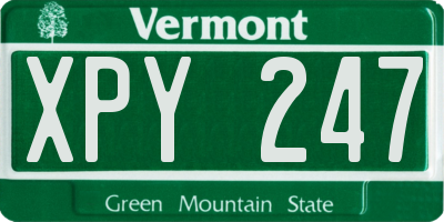 VT license plate XPY247