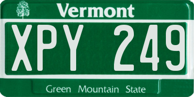 VT license plate XPY249