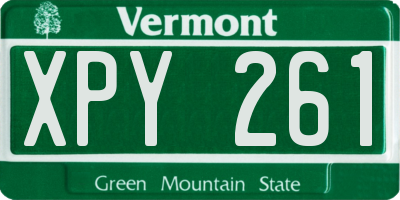 VT license plate XPY261