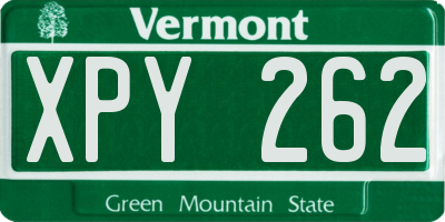 VT license plate XPY262